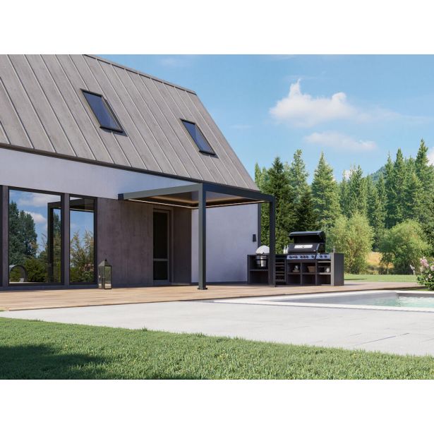 PERGOLA BELLANO BIOKLIMATSKA MOTORIZIRANA 3X3 M -PRITRJENA V STENO