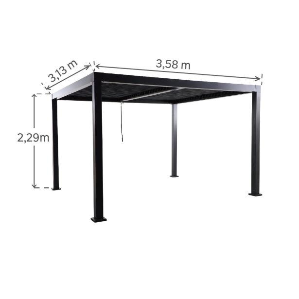 PERGOLA NATERIAL CLIMA BIOKLIMATSKA ALU 313X358 TEMNO SIVA