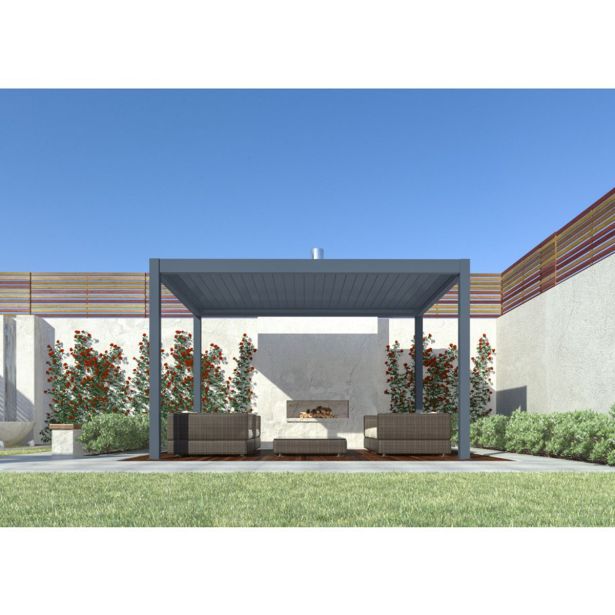 BIOKLIMATSKA MOTOTRIZIRANA PERGOLA MS VISCOM 400 X 286 CM, TEMNO SIVA