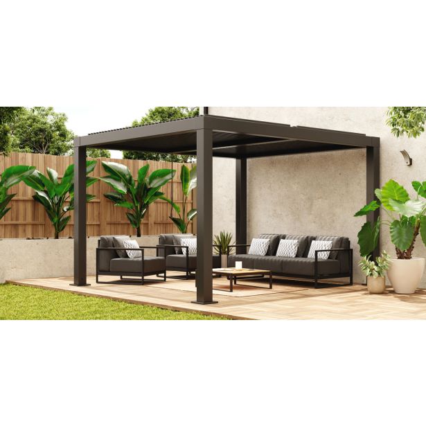 PERGOLA NATERIAL CLIMA BIOKLIMATSKA ALU 313X358 TEMNO SIVA
