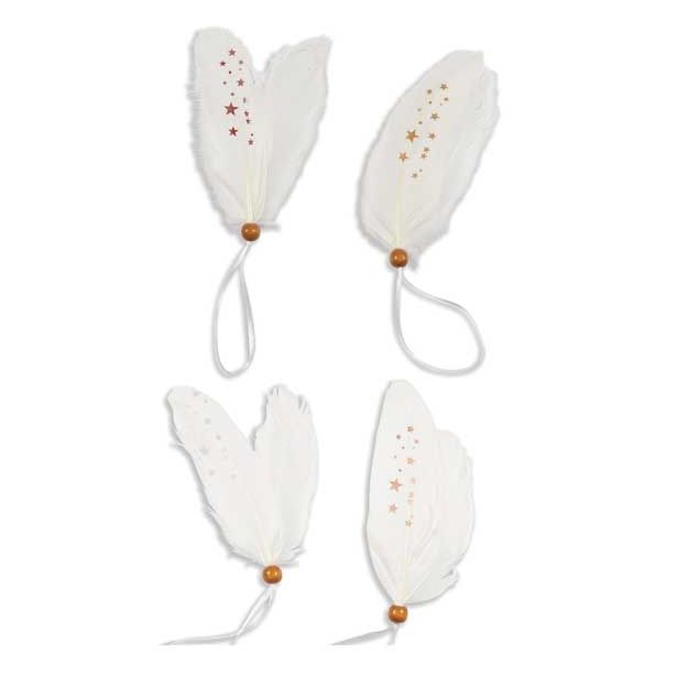 OKRASEK ZA JELKO R+W PERJE BELO 14 CM