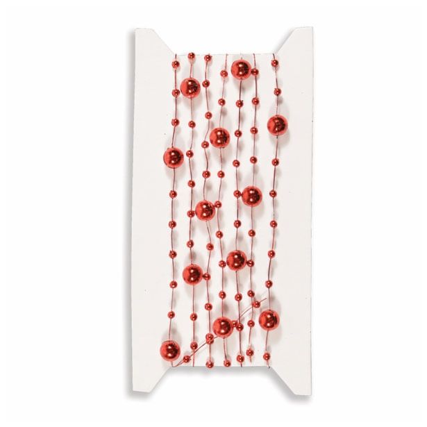 PERLE R+W PERLE RDEČE 180 CM DOLŽINE IZ UMETNE MASE