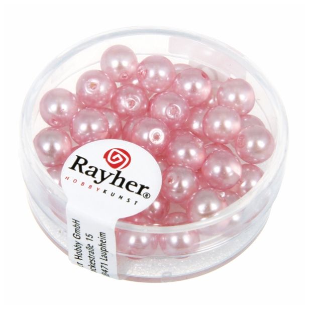 PERLE RAYHER PERLE STEK. RENAISSANCE ROZA, 6 MM, 45 KOM.