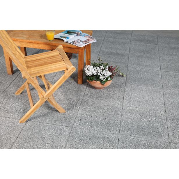 BETONSKA PLOŠČA ZOBEC PESKANA KREATIV 40X40X3.8 CM ČRNA