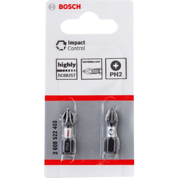 VIJAČNI NASTAVEK KRIŽNI BOSCH PH 2 25 MM 2 KOS IMPACT CONTROL
