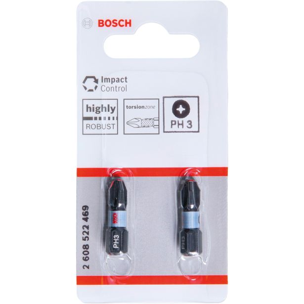 VIJAČNI NASTAVEK KRIŽNI BOSCH PH 3 25 MM 2 KOS IMPACT CONTROL