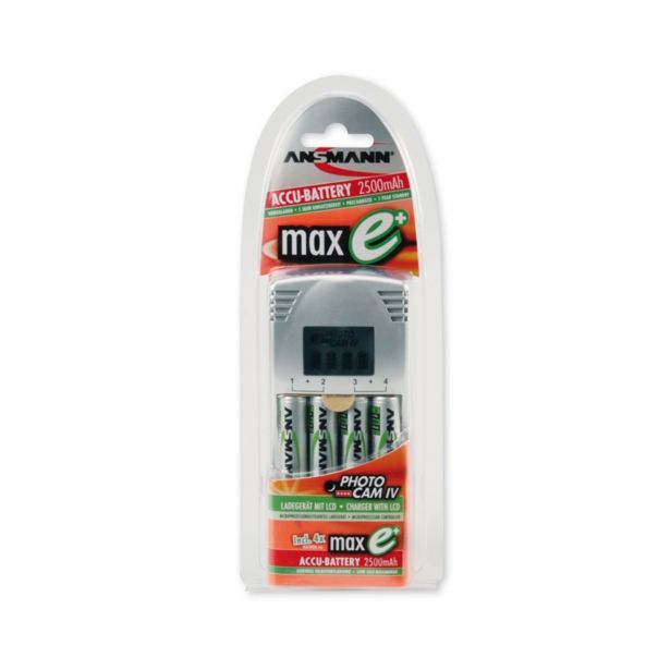 BATERIJSKI POLNILNIK ANSMANN PHOTO CAM IV Z LCD ZASLON +4XAA 2500MAH