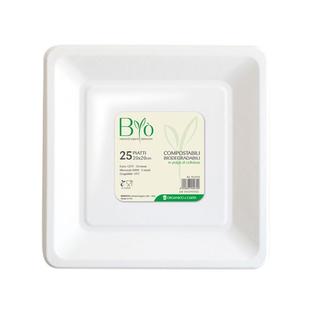 PIKNIK PROGRAM BIO KROŽNIK KVADRAT 20X20 CM 25/1