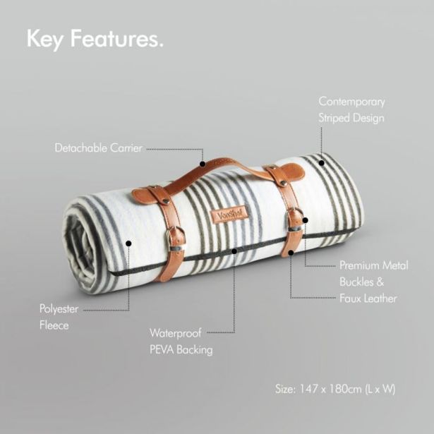 PIKNIK PROGRAM VONHAUS ODEJA VONSHEF 147 X 180CM, ČRTASTA