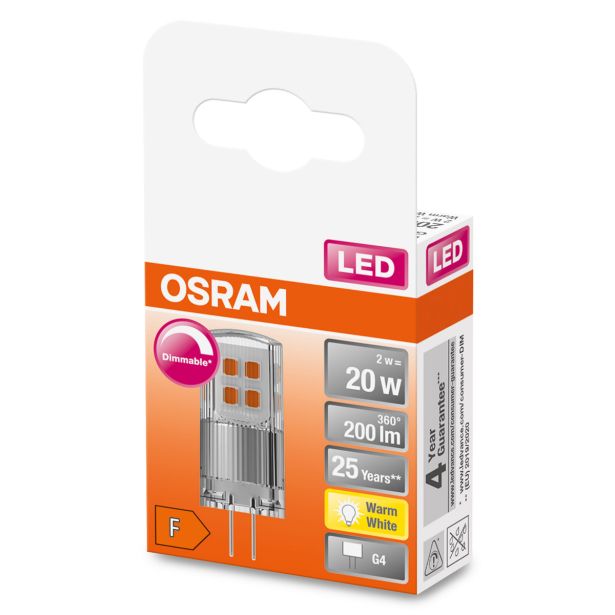 NIZKONAPETOST.LED ŽARNICA OSRAM PIN20 2W/827, G4, 12V SST, DIM, BISTRA