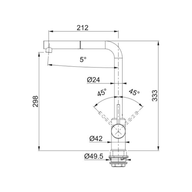 PIPA KUHINJSKA FRANKE SIRIUS L IZVLEČNA KROM