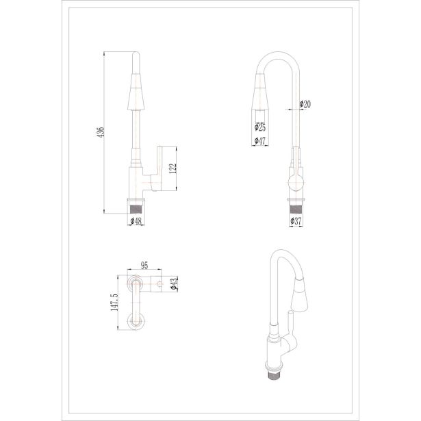 PIPA KUHINJSKA INTER CERAMIC HAVANA CINK/MEDENINA KROM/BELA