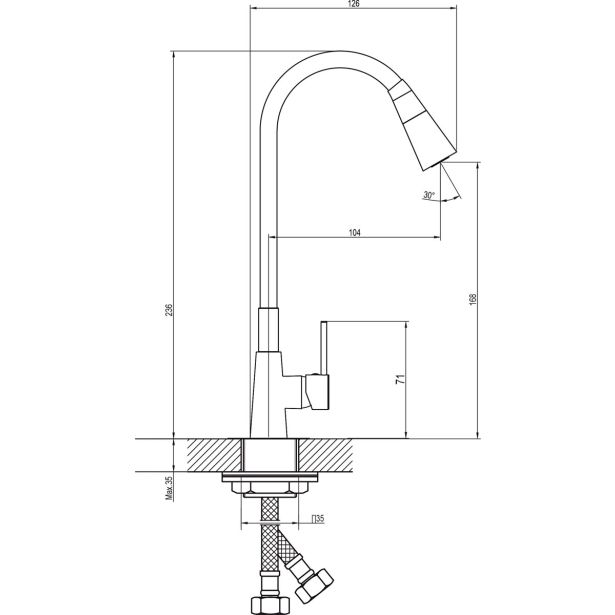 PIPA KUHINJSKA INTER CERAMIC HAVANA CINK/MEDENINA KROM/BEŽ