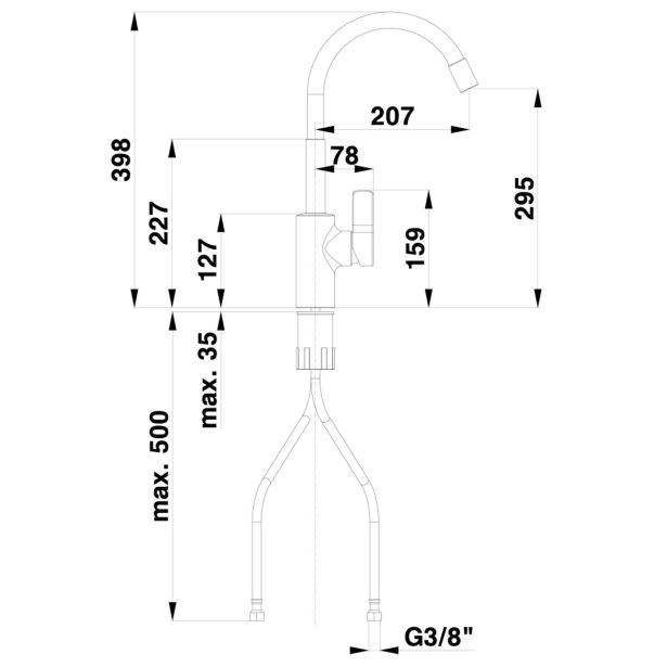 PIPA KUHINJSKA UNITAS ELITE S FLEX IZLIVOM