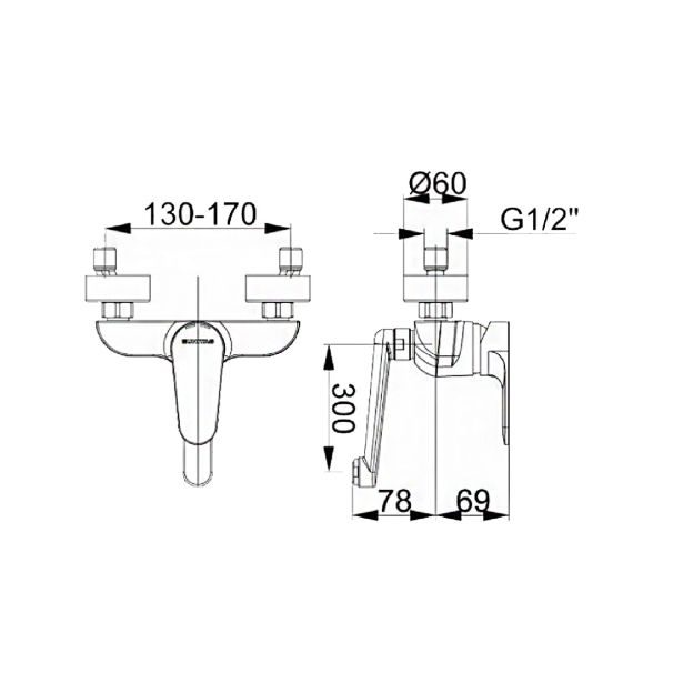 PIPA KUHINJSKA UNITAS INFINITY STENSKA DOLGI IZLIV L=300 MM