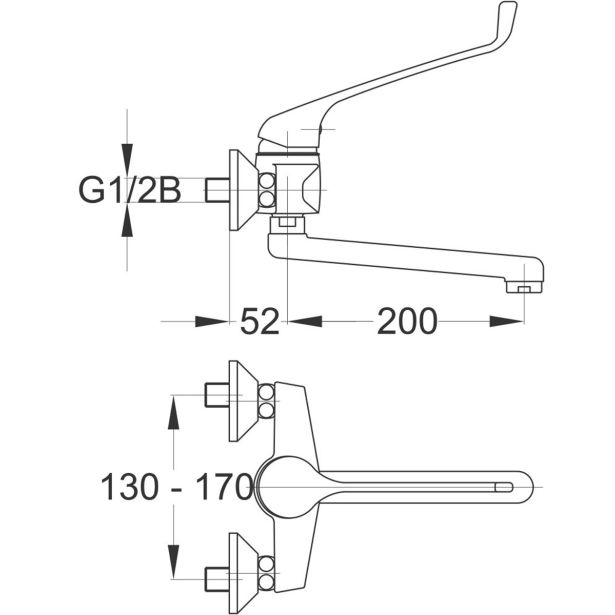 PIPA KUHINJSKA UNITAS SIMPATY STOJEČA, 2 CEVI Z ZDRAV. ROČAJEM