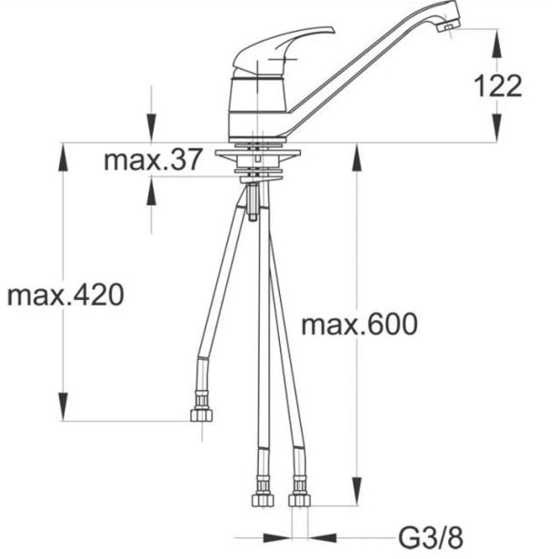 PIPA KUHINJSKA UNITAS SIMPATY - STOJEČA NIZKOTLAČNA BREZ KV