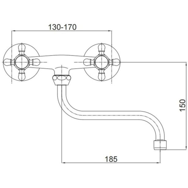 PIPA KUHINJSKA UNITAS STIL STENSKA, "S" IZLIV KROM ZLATA