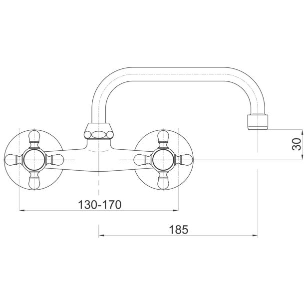 PIPA KUHINJSKA UNITAS STIL STENSKA, "U" IZLIV , KROM ZLATA