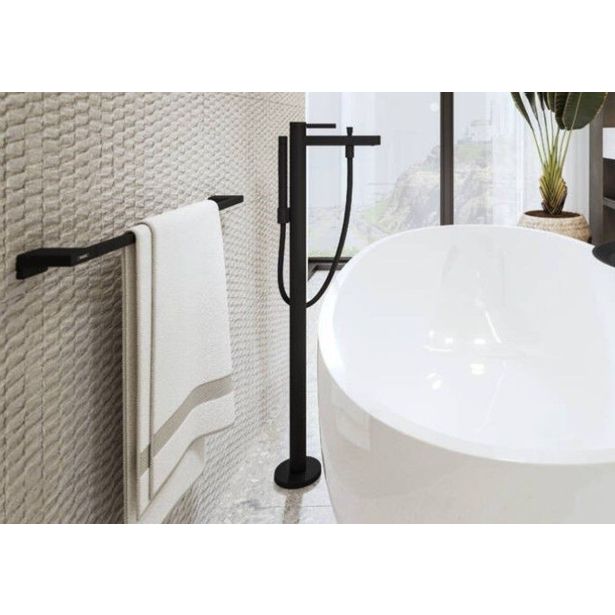 PIPA ZA KAD HANSGROHE HG FINORIS SAMOSTOJEČA ZA KAD, ČRNA MAT, PRHA