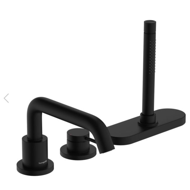 PIPA ZA KAD HANSGROHE HG TECTURIS S 3H ČRNA MONTAŽA NA KAD 3 ODPRTINE