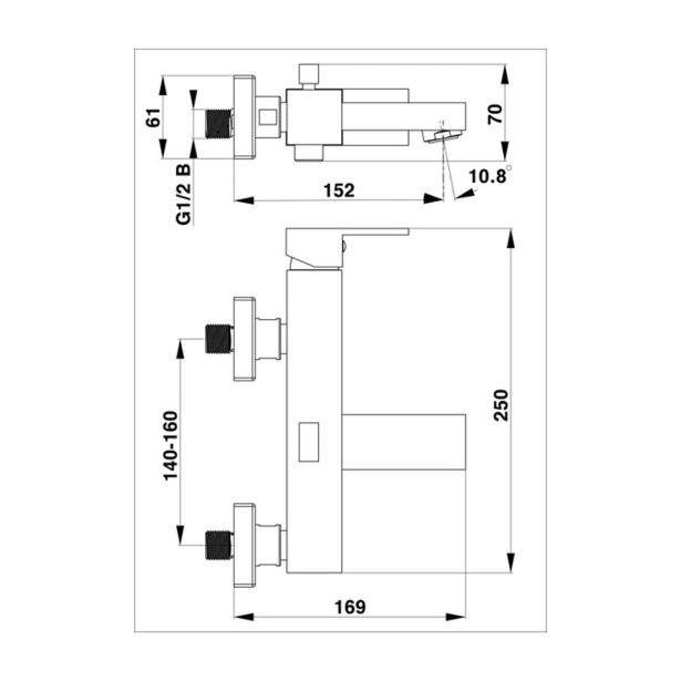 PIPA ZA KAD UNITAS SQ Q30B ČRNA BREZ PRHE IN GIBLJIVE CEVI