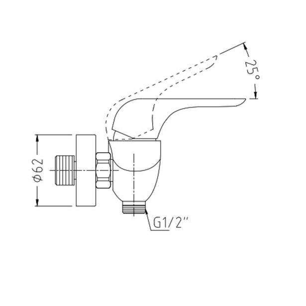 PIPA ZA TUŠ BLITZ BELLA 1217W KROM/BELA - EKSPONAT