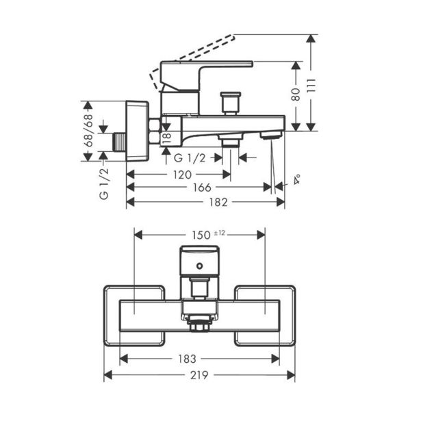 PIPA ZA KAD HANSGROHE VERNIS SHAPE ZA KAD