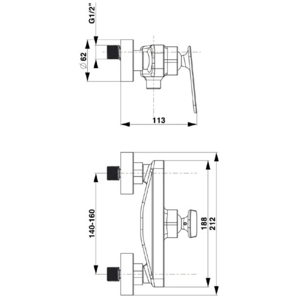 PIPA ZA TUŠ KAD UNITAS ZEN U40 BREZ PRHE IN GIBLJIVE CEVI