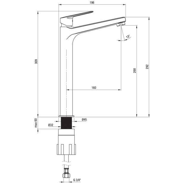 PIPA ZA UMIVALNIK DEANTE JASMIN BGJ 020K