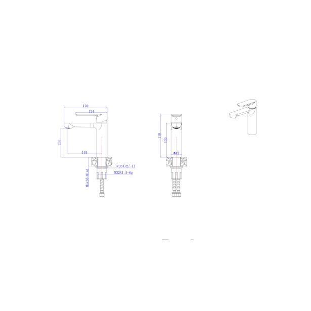 PIPA ZA UMIVALNIK INTER CERAMIC TORINO MAT ČRNA