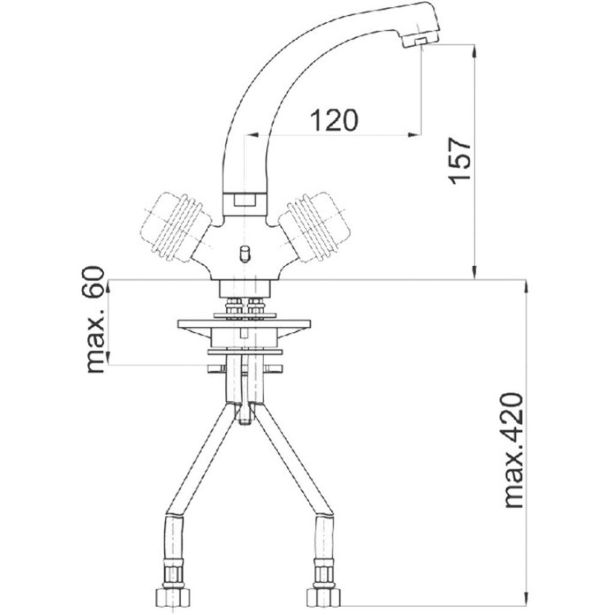 PIPA ZA UMIVALNIK UNITAS VAL STOJEČA LITI IZLIV