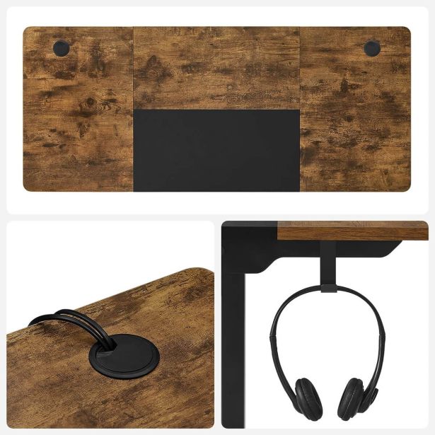 PISALNA MIZA SONGMICS SIT&STAND ELEKTRIČNA Z OKVIRJEM RUSTIK