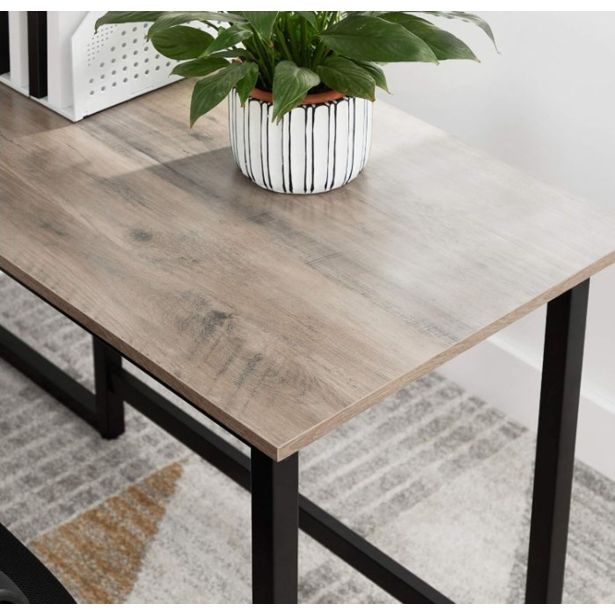 PISALNA MIZA VASAGLE Z GIBLJIVO POLICO GREIGE/ČRNA