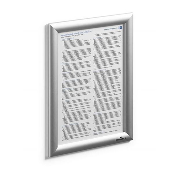 PISARNIŠKI PRIPOMOČKI DURABLE SNAP ALUMINIJAST OKVIR A4 SREBRN