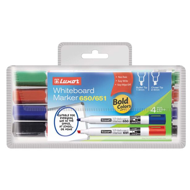 PIŠI/BRIŠI FLOMASTRI LUXOR PIŠI-BRIŠI 650 BL.4/1 3300 4 WT