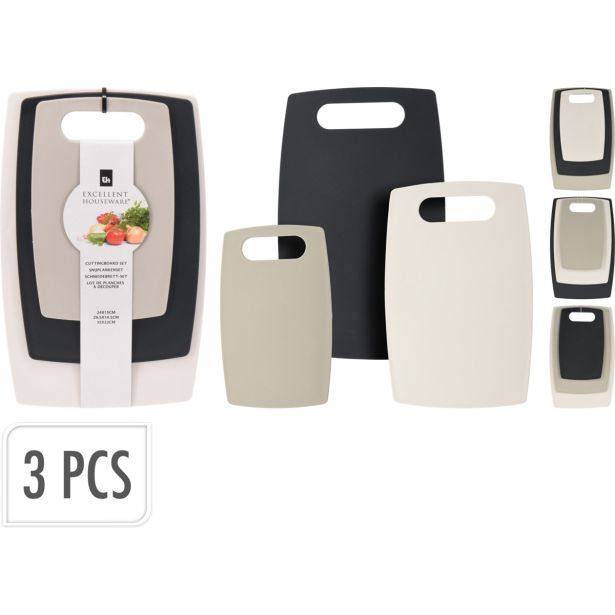 PLASTIČNA DESKA EH 3 DELNI SET KUHINJSKIH DESK ZA REZANJE MIX BARVE