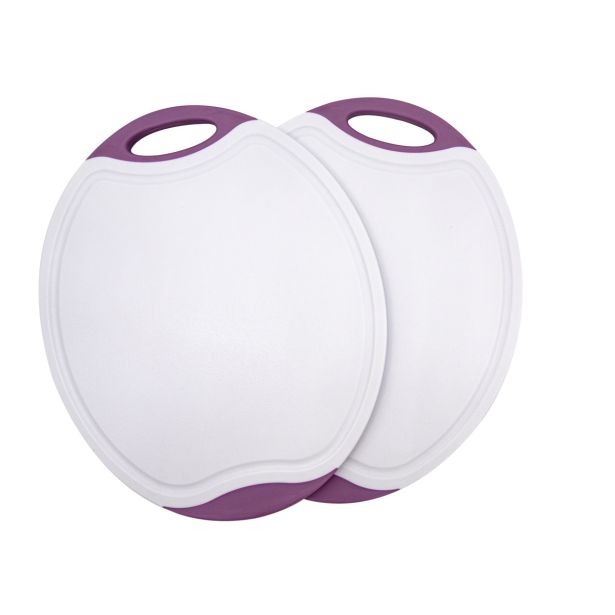 PLASTIČNA DESKA STEUBER 37X30.5 CM OVALNA ZA REZANJE BELA Z BORDO