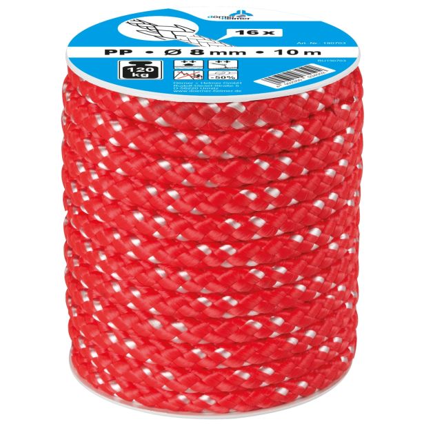 VEČNAMENSKA VRV DÖRNER + HELMER VRV POLIPROPILEN RDEČA/BELA 8 MM 10 M
