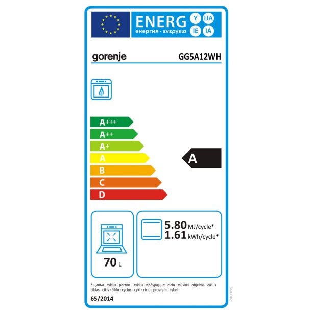 PLINSKI ŠTEDILNIK GORENJE GG5A12WH