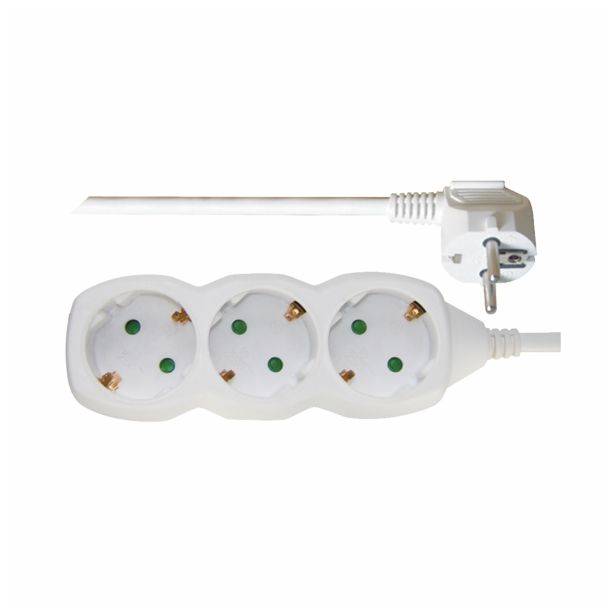 PODALJŠEK EMOS 3 ŠUKO VTIČNICE 1.5M H05VV-F 3G1.0 PVC BELI