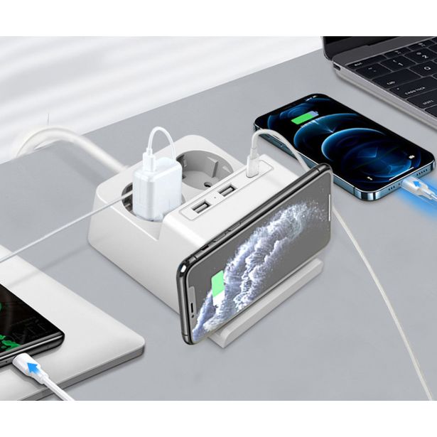 PODALJŠEK- PRENAP.ZAŠČITA WELL EXTS-2S2M-USBC3W, 2XUSB 1XUSB-C, 2X VTIČNICA