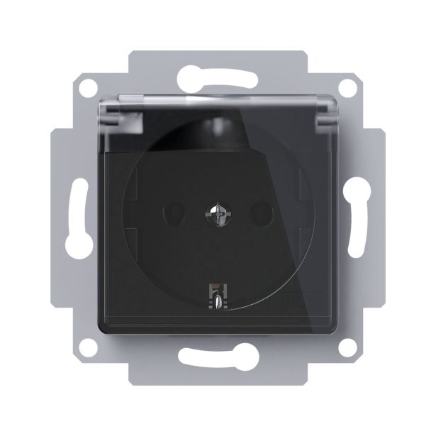 PODOMETNA VTIČNICA ART VARNOSTNA S POKROVČKOM ČRNA, VIJAČNA, BOK