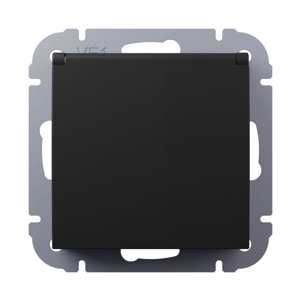 PODOMETNA VTIČNICA I700 VARNOSTNA 16A ČRNA MAT, S POKROVOM