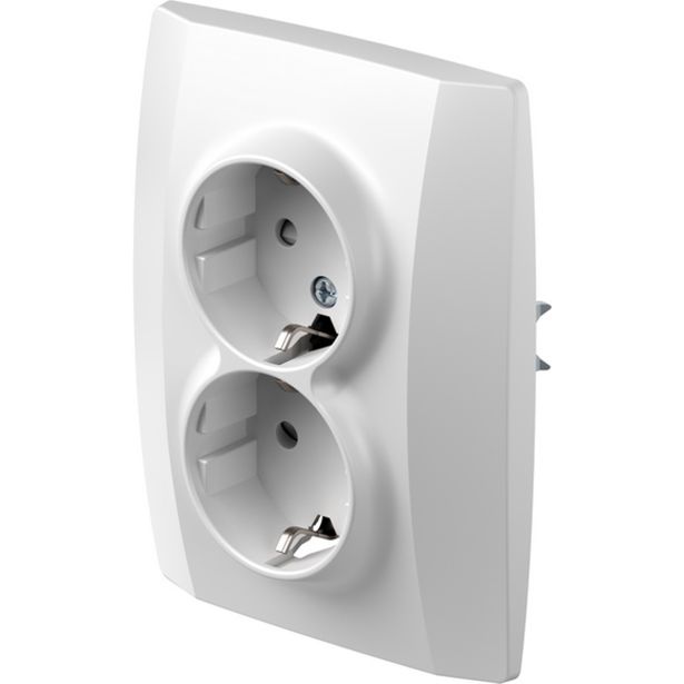 PODOMETNA VTIČNICA LOGIQ VARNOSTNA DVOJNA 16A BELA, XO