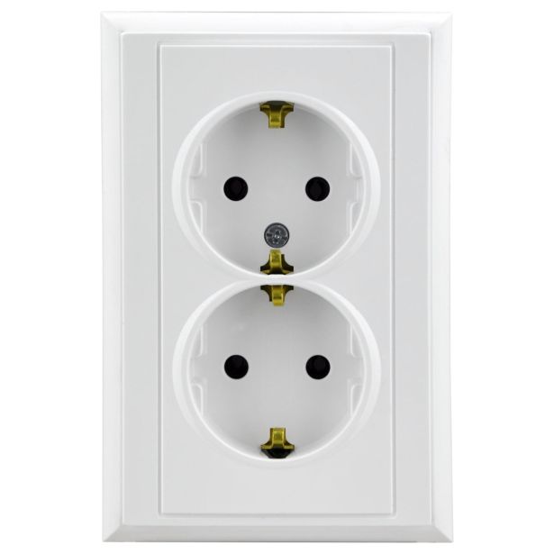 PODOMETNA VTIČNICA LUNE VARNOSTNA DVOJNA, BELA