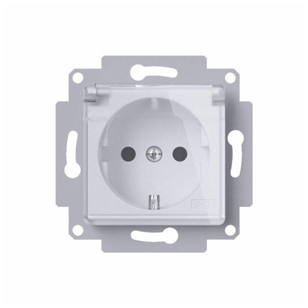 PODOMETNA VTIČNICA MIKRO VARNOSTNA S POKROVČKOM BELA, VIJAČNA