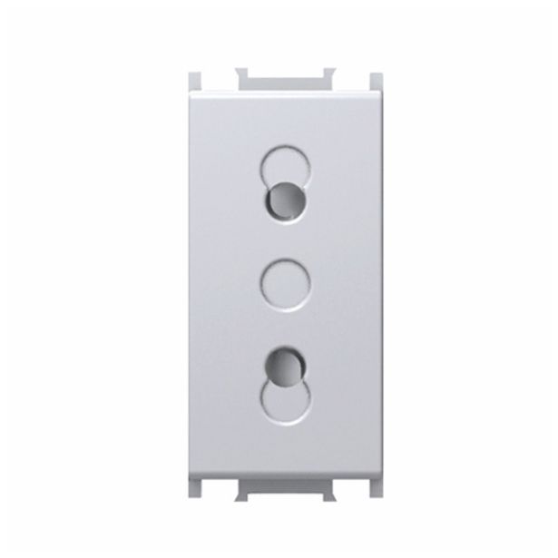 PODOMETNA VTIČNICA MODUL EURO BELA, VIJAČNA, 1M, BOK