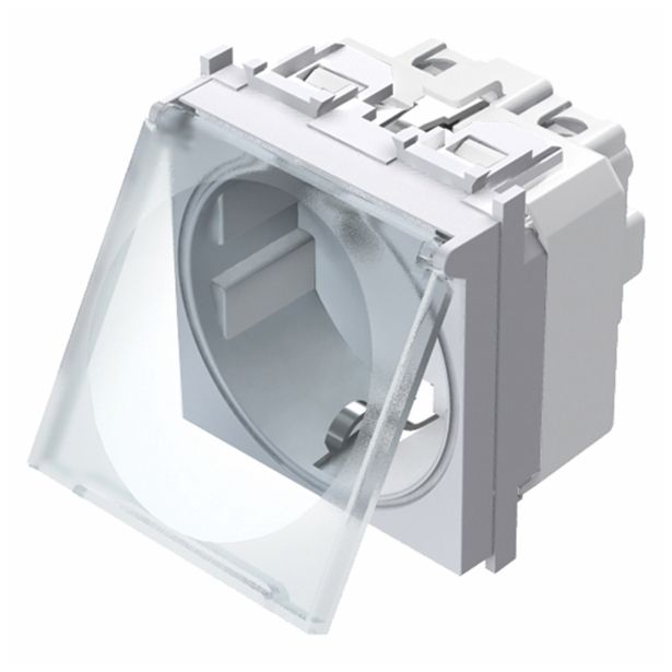 PODOMETNA VTIČNICA MODUL VARNOSTNA S PROZOR.POKROV BELA, VIJAČNA, 2M, BOK