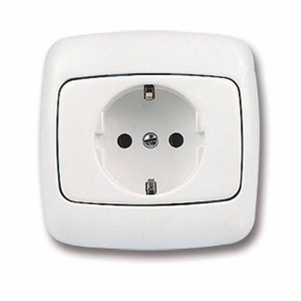 PODOMETNA VTIČNICA OMEGA VARNOSTNA BELA, VIJAČNA